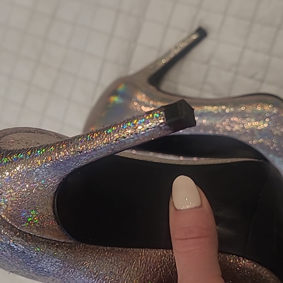 Zara silver sprarkly heels - Picture 5 of 8